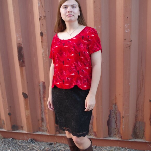 Black Lace Vintage Mini Skirt By Kenar - Picture 2 of 7